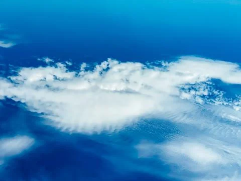 Senene sky with white cloud on its background, atmosphere, natural background Stock Photos