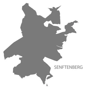 Senftenberg German city map grey illustration silhouette shape Stock Illustration