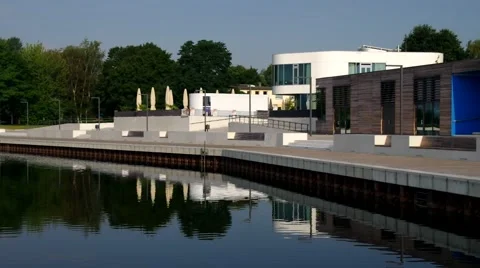 Senftenberg harbour Stock Footage 48528780