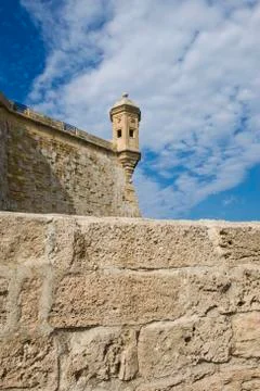 Senglea Point parapet, Valleta, Malta Foto stock