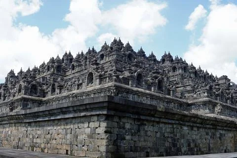  senic view of borobodur temple on java Stock-Fotos
