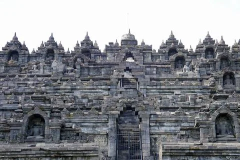  senic view of borobodur temple on java Stock Photos