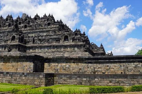  senic view of borobodur temple on java Stock Photos