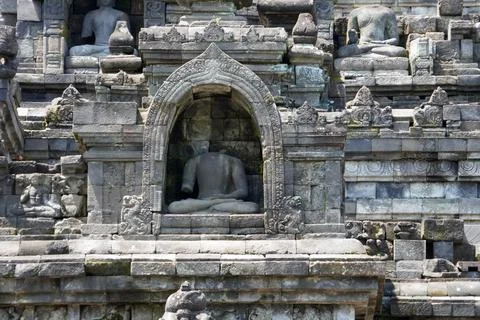  senic view of borobodur temple on java Stock Photos