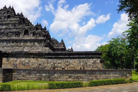  senic view of borobodur temple on java Stock-Fotos