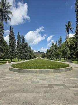 Senic view of borobodur temple on java Stock-Fotos