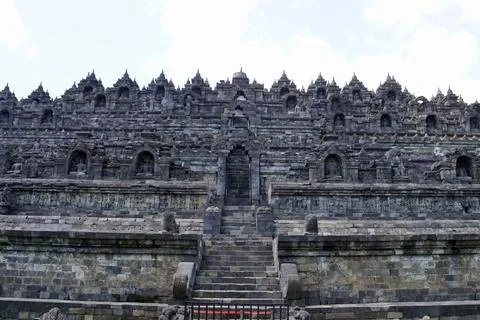  senic view of borobodur temple on java Stock Photos