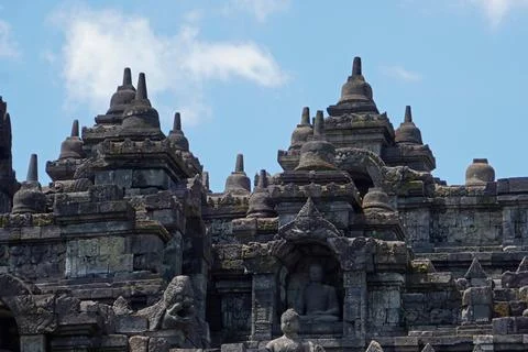  senic view of borobodur temple on java Stock Photos