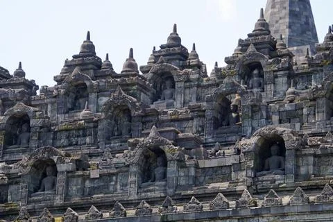  senic view of borobodur temple on java Stock-Fotos
