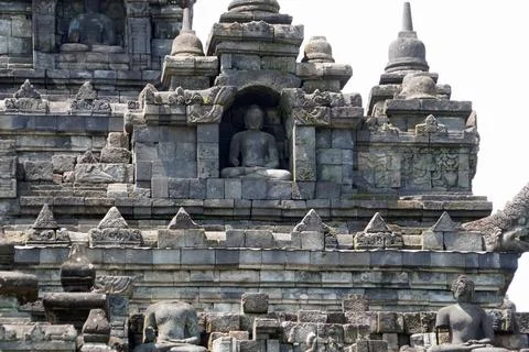  senic view of borobodur temple on java Stock Photos