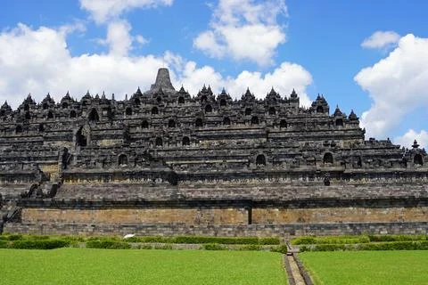  senic view of borobodur temple on java Stock Photos