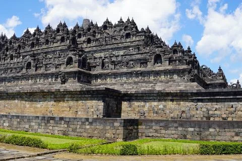  senic view of borobodur temple on java Stock Photos