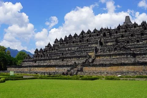 senic view of borobodur temple on java Stock Photos
