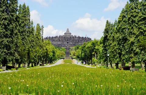  senic view of borobodur temple on java Stock Photos