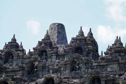  senic view of borobodur temple on java Stock-Fotos