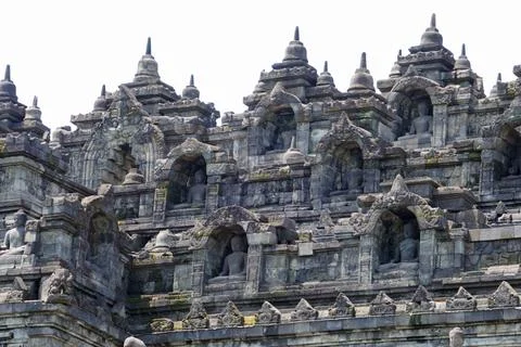  senic view of borobodur temple on java 库存照片