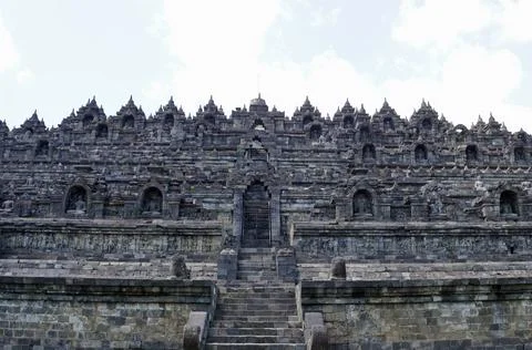  senic view of borobodur temple on java Stock-Fotos