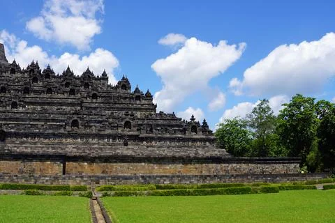  senic view of borobodur temple on java Stock Photos