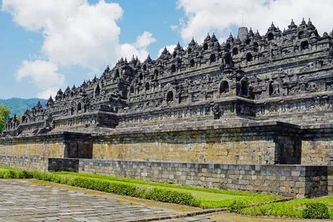  senic view of borobodur temple on java Stock-Fotos