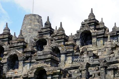  senic view of borobodur temple on java Stock Photos