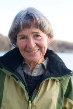 Senior adult woman smiling, portrait Stock Photos