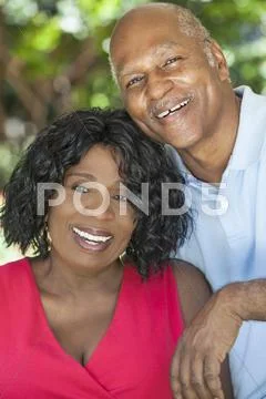Senior african american man & woman couple Stock Photos
