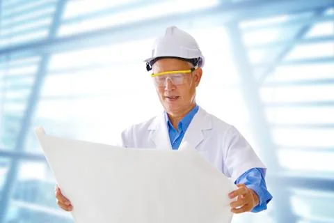 Senior asian engineer Stock Photos