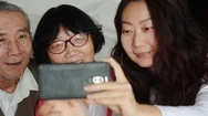 Senior Asian Family And Daughter Doing Selfie Photos With Mobile Stock Footage