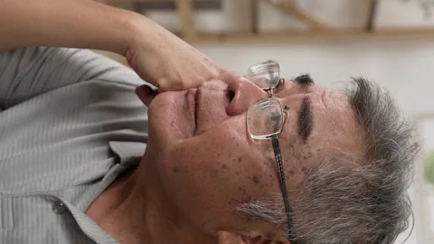 Senior asian man deep in thought Video stock 229619257
