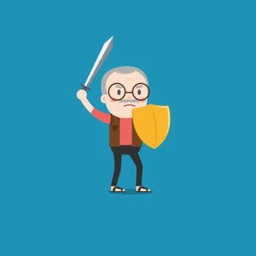 Senior battle Stock Illustration