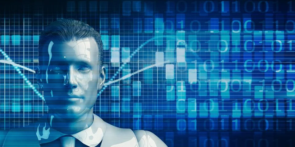 Senior Business Man Using Data Analytics Technology 스톡 일러스트