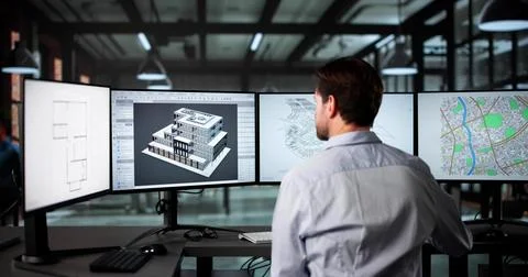 Senior Businessman Developing A 3D Design Concept Using Digital Technology. Stock Photos