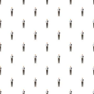 Senior businessman with folder repeating pattern Stock Illustration