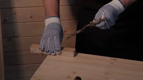 Senior carpenter working with vise Stock Footage 77213996