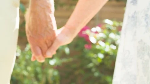 Senior Caucasian couple holding hands Video stock 77582553