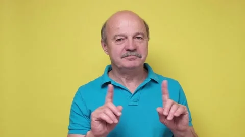 Senior caucasian saying no, refusing to do something. Stock Footage 136558560