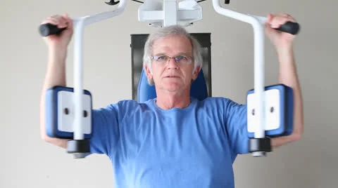 Senior Chest Exercises Stock Footage 25356803