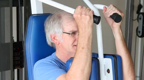 Senior Chest Exercising Stock Footage 25356137