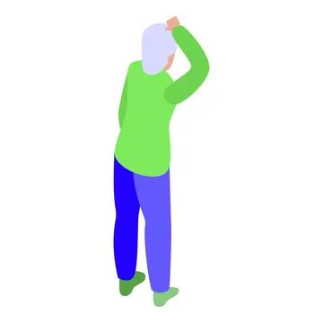 Senior citizen scratching head thinking, elderly man making decision Stock Illustration