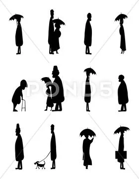 Senior citizen silhouette Stock Illustration