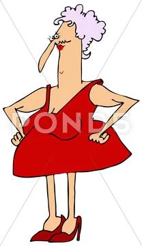 Senior citizen vixen Stock Illustration