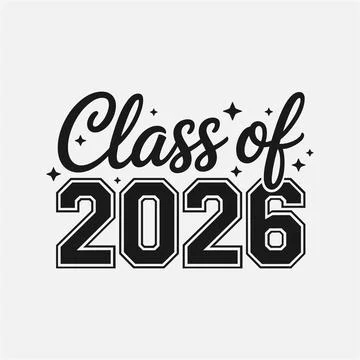Senior Class of 2026 Bold Typography Design Stock Illustration