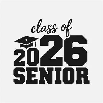 Senior Class of 2026 Bold Typography Design Stock Illustration