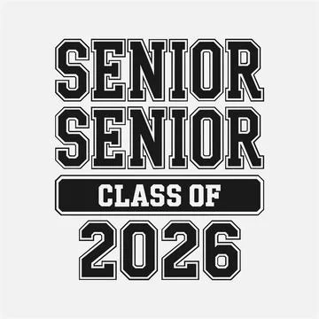 Senior Class of 2026 Bold Typography Design Stock Illustration