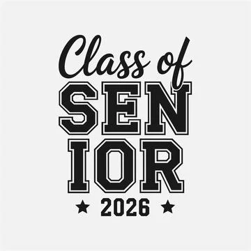 Senior Class of 2026 Bold Typography Design Stock Illustration