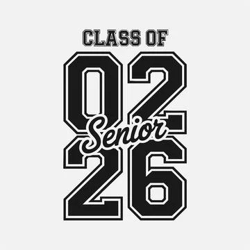 Senior Class of 2026 Bold Typography Design Stock Illustration