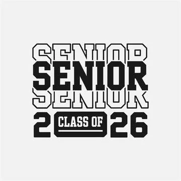 Senior Class of 2026 Bold Typography Design Stock Illustration