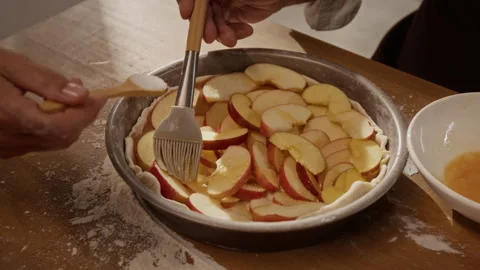 Senior Couple Baking Apple Pie at Home 스톡 동영상 344544901
