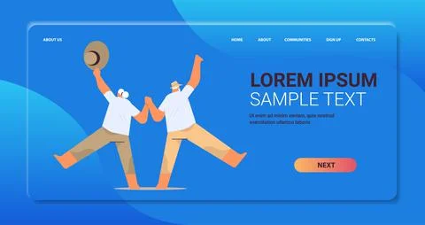 Senior couple dancing old man and woman having fun active old age concept full Illustrazione stock