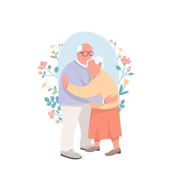 Senior couple flat concept vector illustration Ilustração Stock